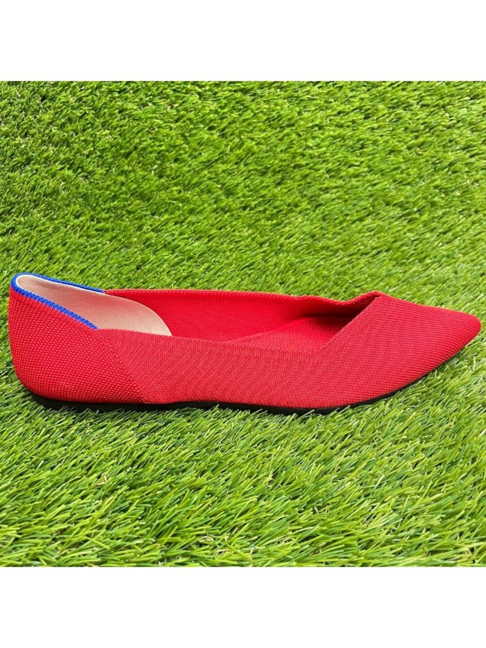 Rothy's The Point Womens Size 9.5 Red Casual Classic Slip On Ballet Flats Shoes